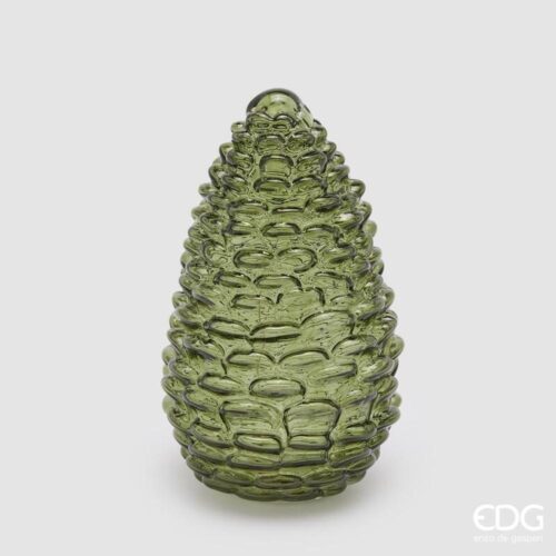 EDG Pigna decorativa LED verde oscuro, 25 di alto, 15 di diametro