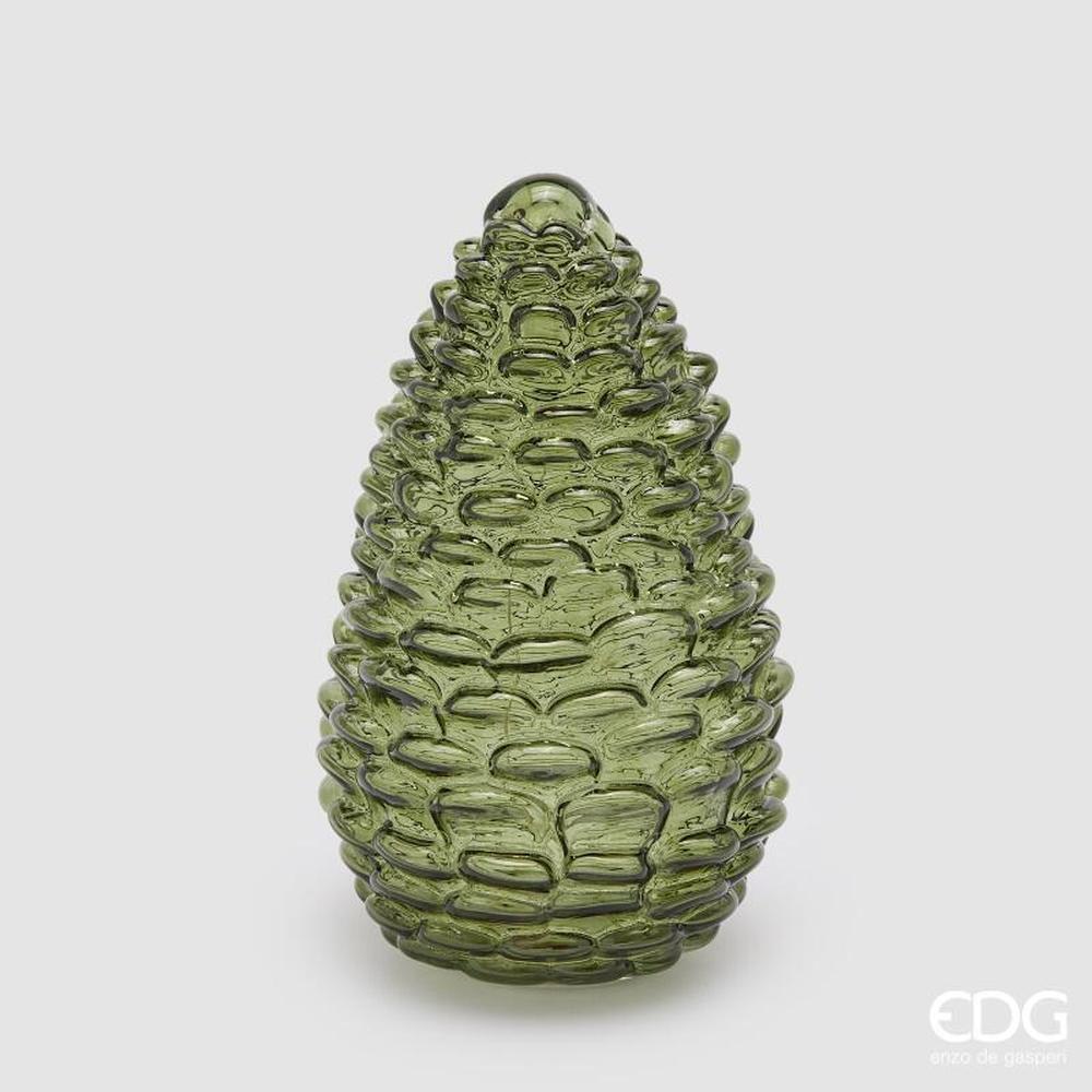 EDG Pigna decorativa LED verde oscuro, 25 di alto, 15 di diametro