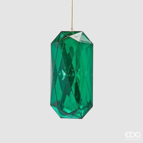 EDG Adorno de diamante rectangular para colgar, verde esmeralda, 14,5 de altura