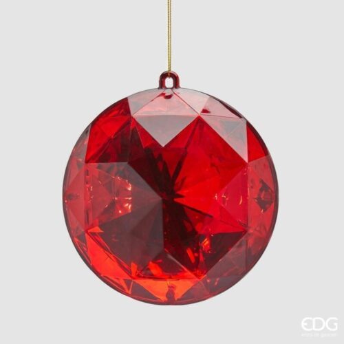 EDG Adorno de diamante redondo para colgar, rojo, D 12,5