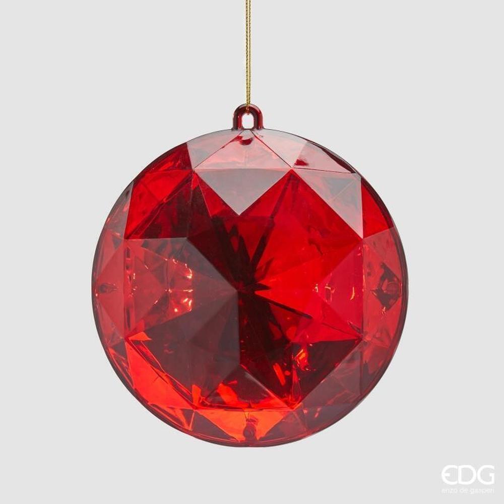 EDG Adorno de diamante redondo para colgar, rojo, D 12,5