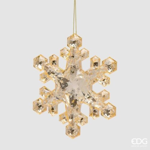 EDG Addobbo Diamante Fiocco di Neve da Appendere Champagne H 23,5