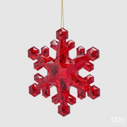 EDG Decoro Diamante Fiocco di Neve Rosso H 23,5