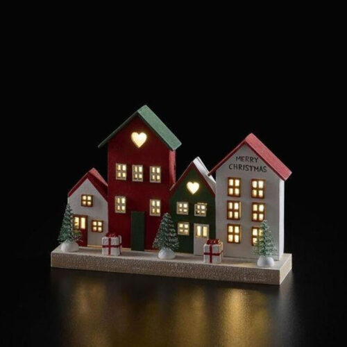 EDG Diorama Paesaggio Casette LED Red Mix H 12 L 19,5
