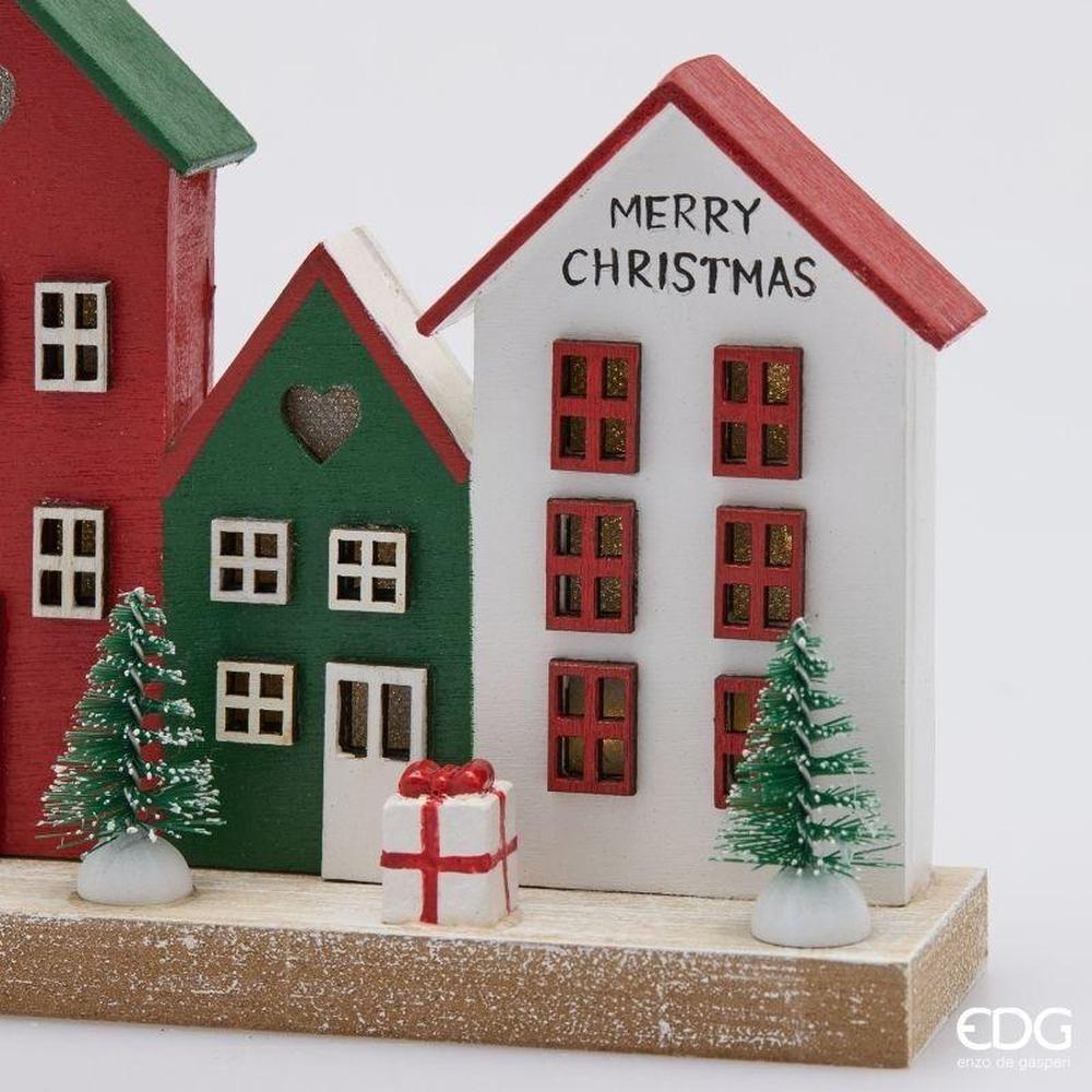 EDG Diorama Paesaggio Casette LED Red Mix H 12 L 19,5 - immagine 3