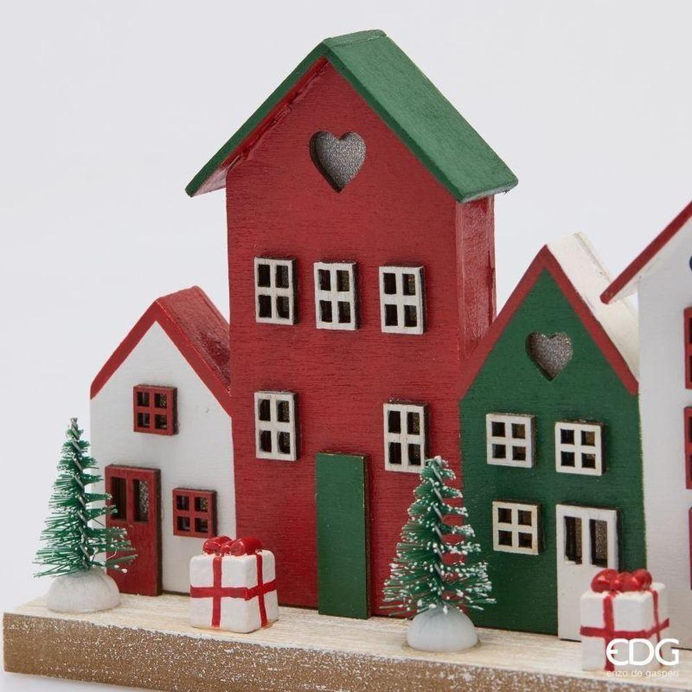 EDG Diorama Paesaggio Casette LED Red Mix H 12 L 19,5 - immagine 4