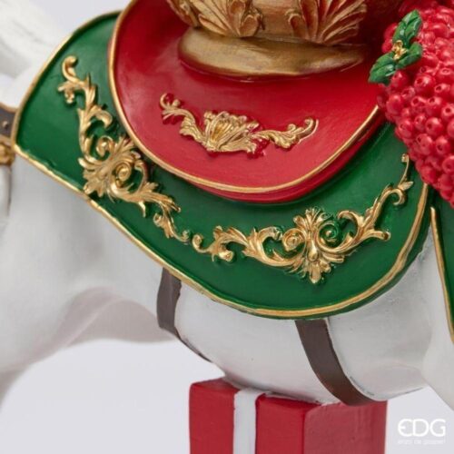 EDG Cavallo a Dondolo Natalizio Bianco Rosso H 43,5 - immagine 4