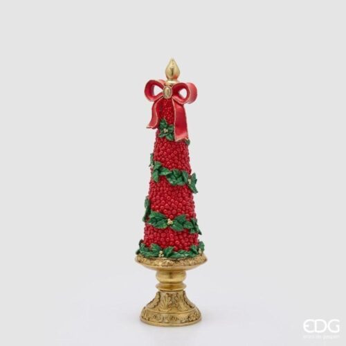 EDG Alberello Pino con Fiocco Verde Rosso H 48 D 13,5