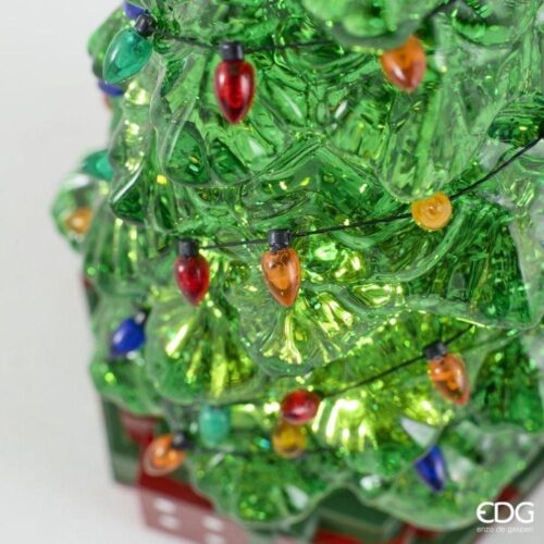 Alternative view of EDG Alberello Pino Decori LED Verde Rosso H 31 D 13