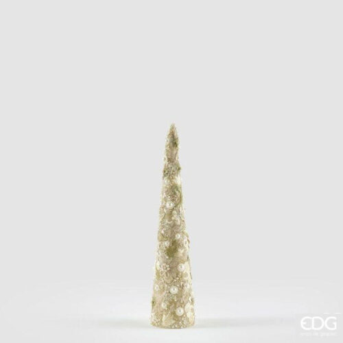 EDG Cono Pizzo Decorativo Verde Oro H 41