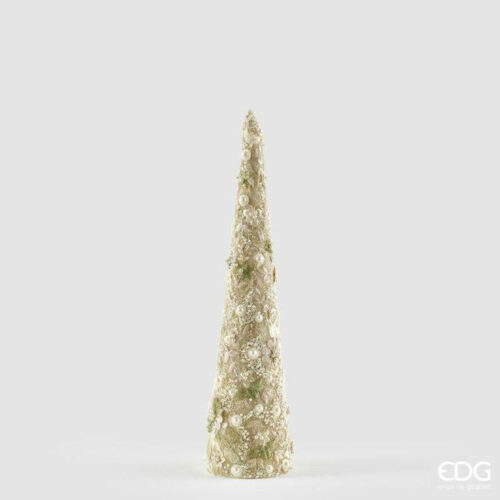 EDG Cono Pizzo Decorativo Verde Oro H 51