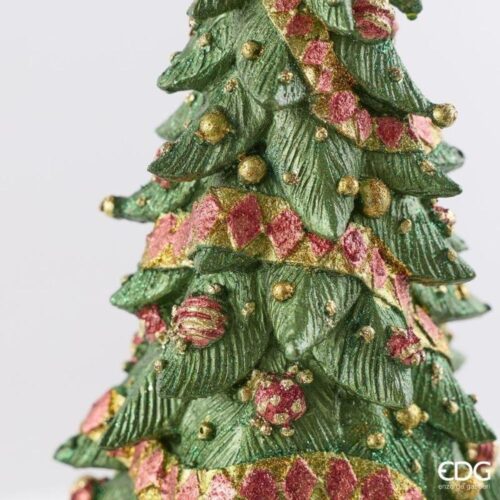 Alternative view of EDG Alberello Pino Decoglitter Verde Rosso H 43 D 20