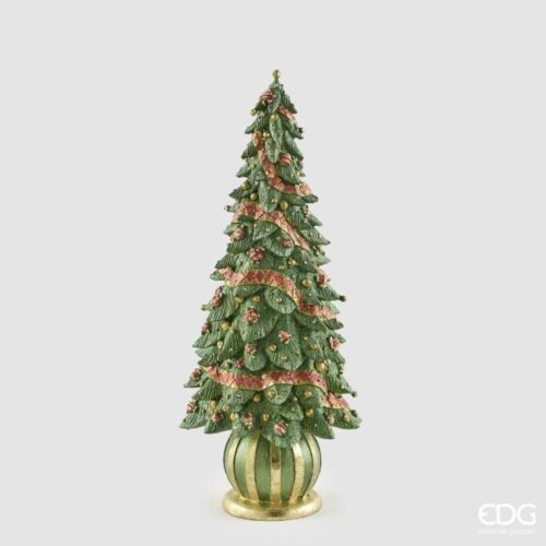 EDG Alberello Pino Decoglitter Verde Rosso H 43 D 20