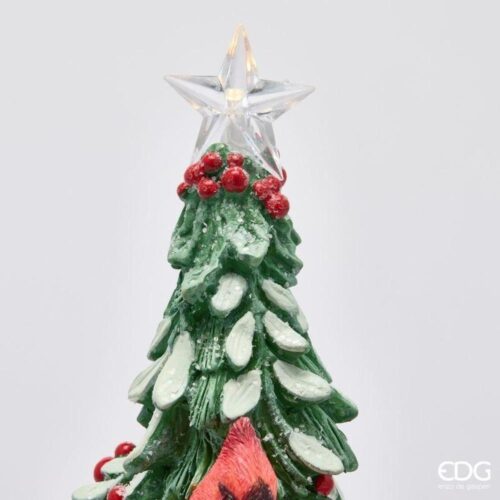 EDG Alberello Pino Uccelli LED Verde Rosso H 40 D 20 - immagine 7