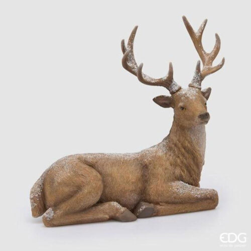 EDG Renna Stesa Decorativa Marrone H 36 L 42