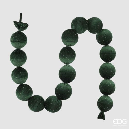 EDG Festone 17 Palle in velluto Verde Bosco 180 cm