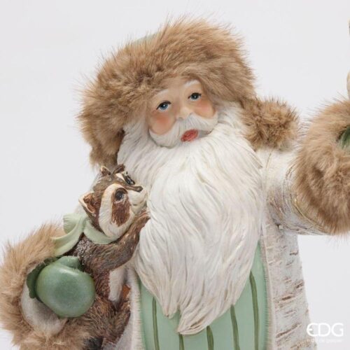 EDG Babbo Natale con Animali Bianco Verde H 37 - immagine 3