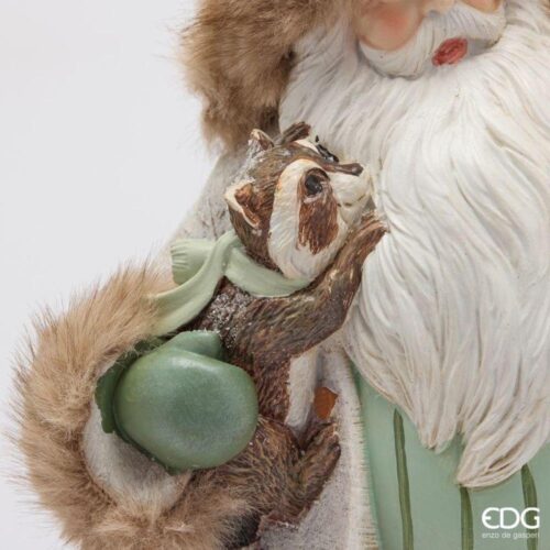 EDG Babbo Natale con Animali Bianco Verde H 37 - immagine 4
