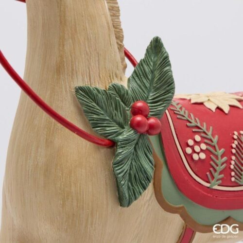EDG Cavallo Xmas Verde Rosso H 35 L 32 - immagine 3