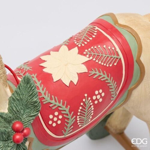 EDG Cavallo Xmas Verde Rosso H 57 L 50 - immagine 3