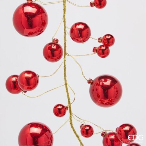 Alternative view of EDG Festone 100 Palline Rosse H 180