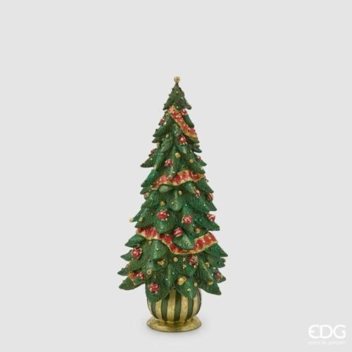 EDG Alberello Pino glitter Verde e Rosso H 33