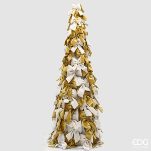 EDG Cono Fiocchi velluto Avorio e Oro H 100