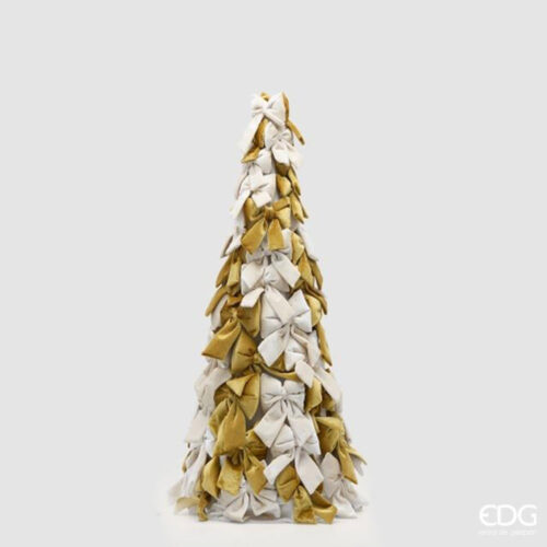EDG Cono Fiocchi velluto Avorio e Oro H 80