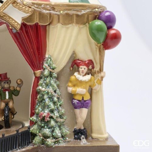 EDG Carillon Circo LED con Musica e Movimento Verde Rosso H 26 - immagine 4