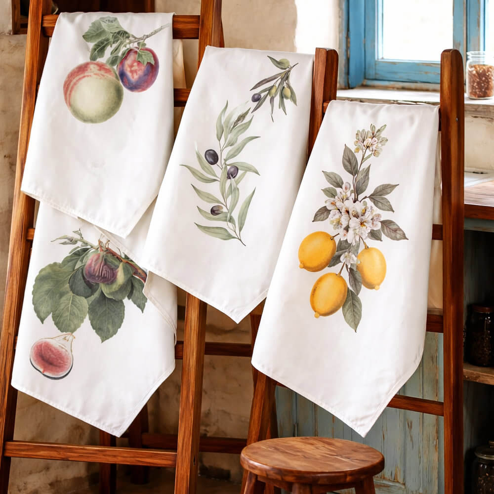 L'Atelier 17 Set de 4 torchons botaniques 50x70 Elegant