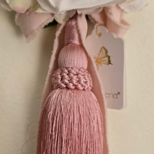 Alternative view of Fiori di Lena Nappa Decorativa Rosa con fiore h 38