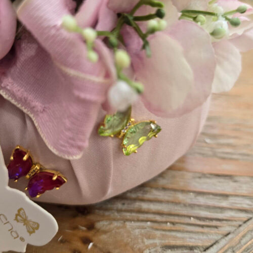 Alternative view of Fiori di Lena Pouf Floreale con Peonia, Ortensia e 2 Farfalle Ø14 cm