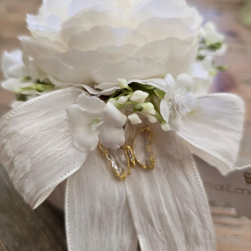 Fiori di Lena Pouf con Ranuncolo e Farfalla Ø9 cm – 5 Colori - immagine 4