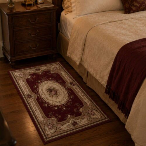 tappeto scendiletto bordeaux elegante