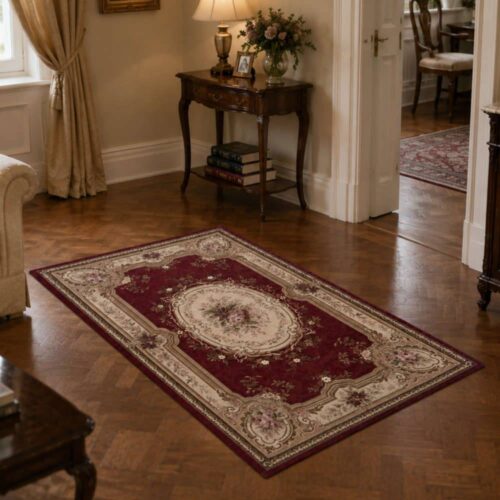 tappeto elegante bordeaux shabby chic