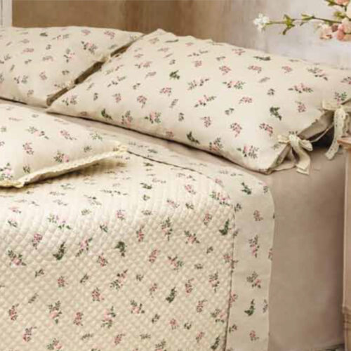 Alternative view of Trapuntino Fiore di Primavera con 2 Federe e Pizzo Macramè L'Atelier 17