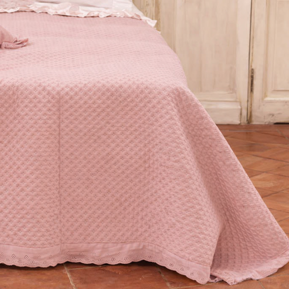 Trapuntino Singolo Fiorellini Rosa con Federa L'Atelier 17 - immagine 2
