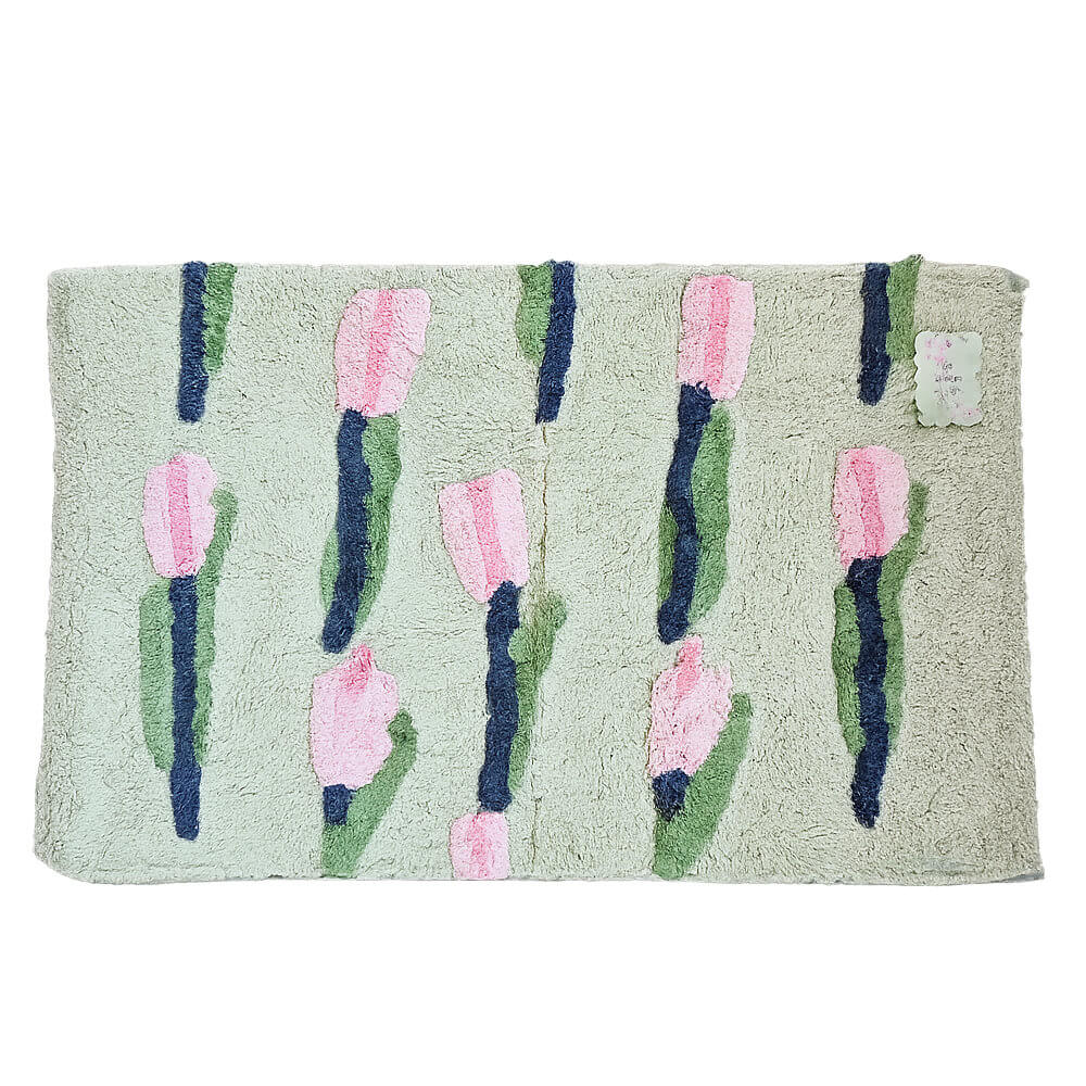 L'Atelier 17 Tappeto Bagno con Tulipani Verde 50x80 - immagine 3