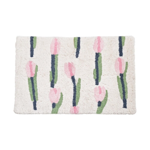 Alternative view of L'Atelier 17 Tappeto Bagno Bianco Panna con Tulipani 50x80