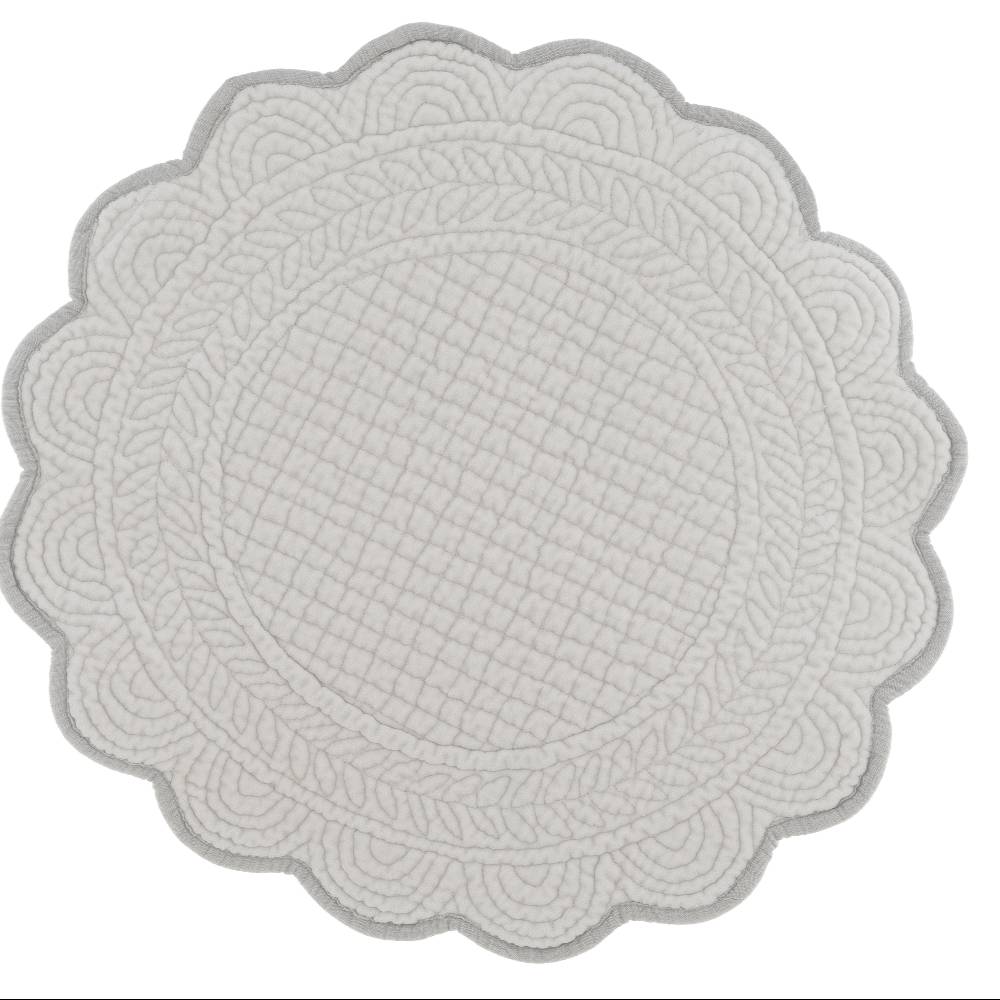 Blanc Mariclo Tovaglietta Tonda in Velluto Avorio 40x40 - immagine 2