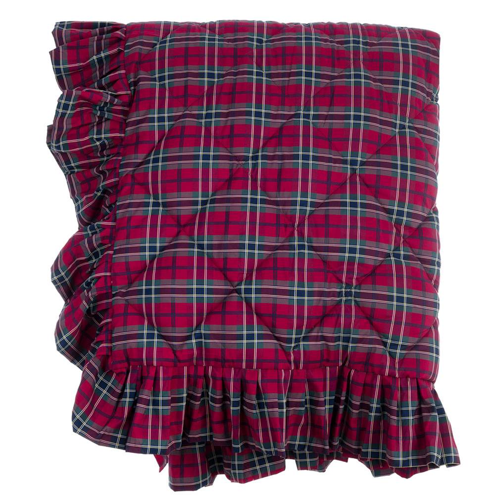 Blanc Mariclo: colcha de Tartan roja + 2 fundas de almohada, 260x260 - Imagen 3