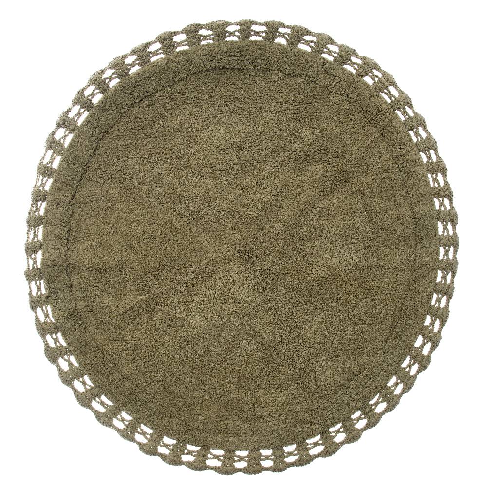Blanc Mariclo Tappeto Bagno Tondo Crochet Verde Salvia 80x80