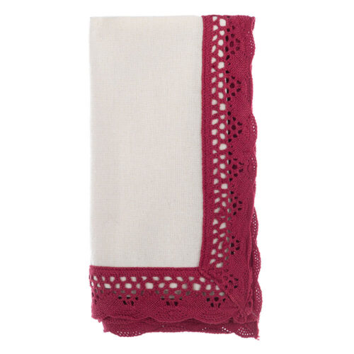 Alternative view of Blanc Mariclo Tovagliolo Pizzo Rosso Giardino d'Inverno 40x40