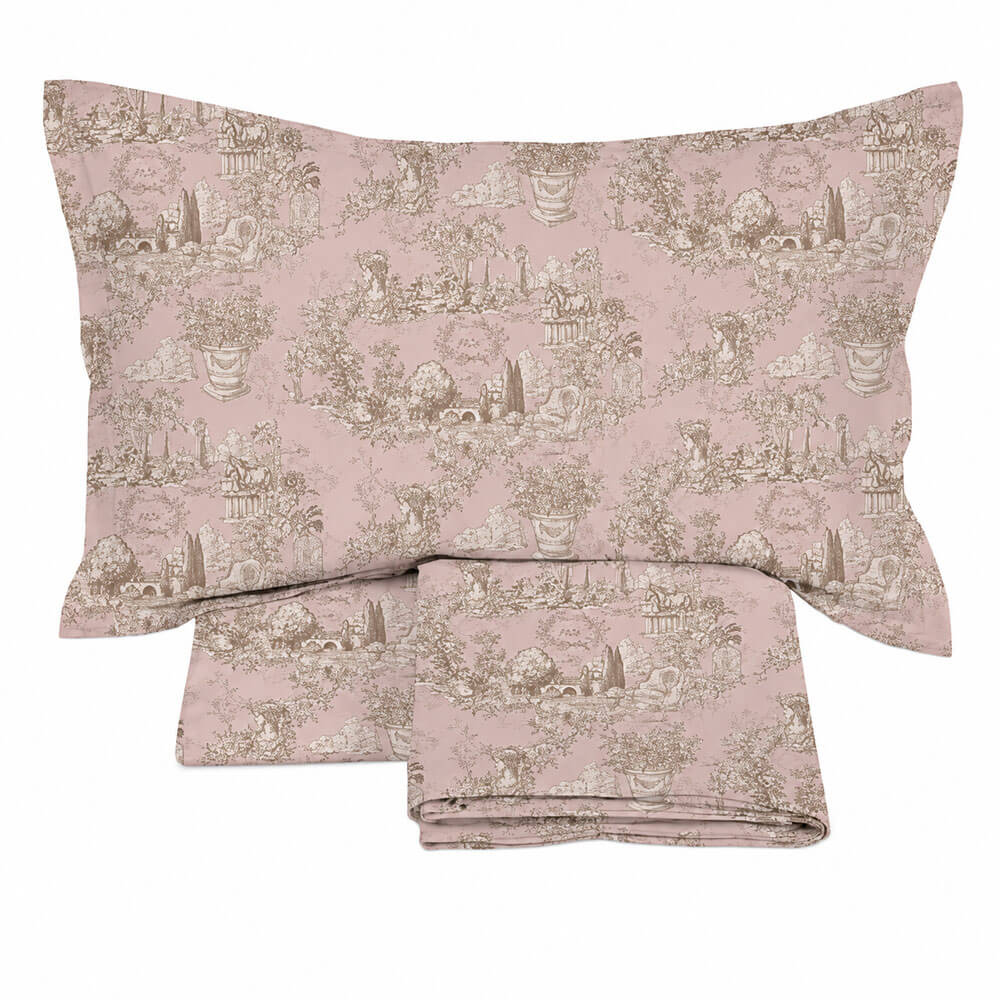 Blanc Mariclo Completo Letto Matrimoniale Toile Rosa - immagine 3