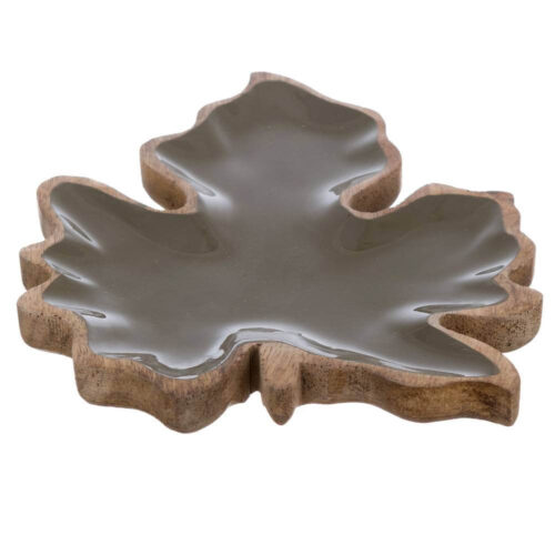 Blanc Mariclo Vassoio Foglia Country Legno Naturale 25x22