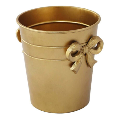 Blanc Mariclo Vasetto Dorato Decorativo con Fiocco H 14
