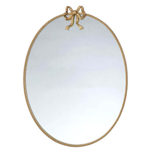 Blanc Mariclo Specchio Ovale Dorato con Fiocco H 75