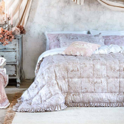 Blanc Mariclo Trapunta Toile Beige + 2 Federe 260x260