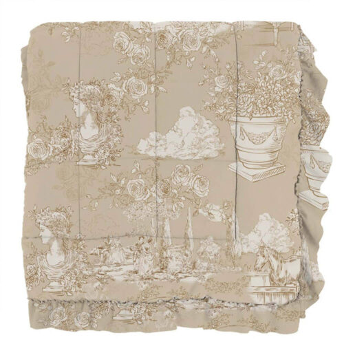 Blanc Mariclo : couette « Toile » beige + 2 taies d'oreiller 260 x 260 – Image 3