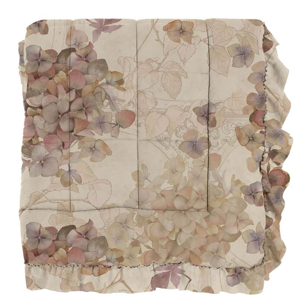 Blanc Mariclo : Couette à motifs floraux « Promenade » + 2 taies d'oreiller 260 x 260 – Image 2
